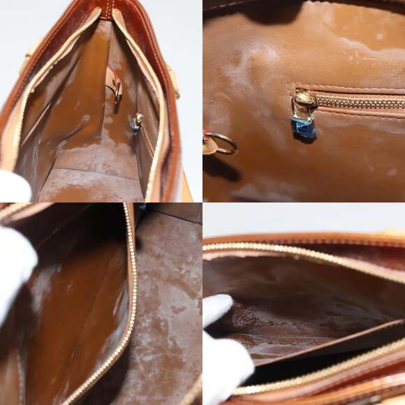 LOUIS VUITTON Monogram Vernis Houston Hand Bag Bronze M91122 - Picture 12 of 13